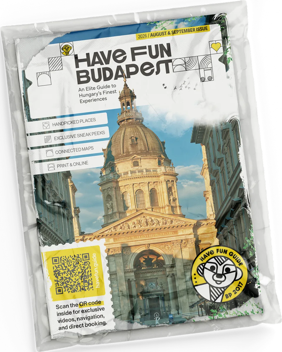 A Have Fun Budapest aktuális lapszáma, becsomagolva, elvitelre készen